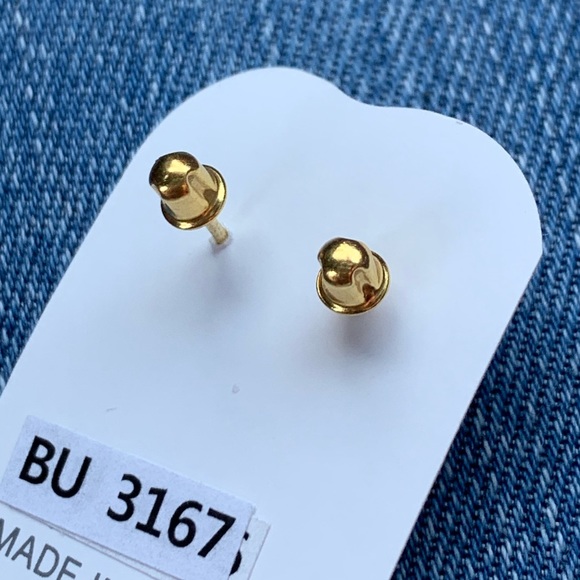 14k gold plated Red Owl CZ Girls Earrings - Picture 7 of 7